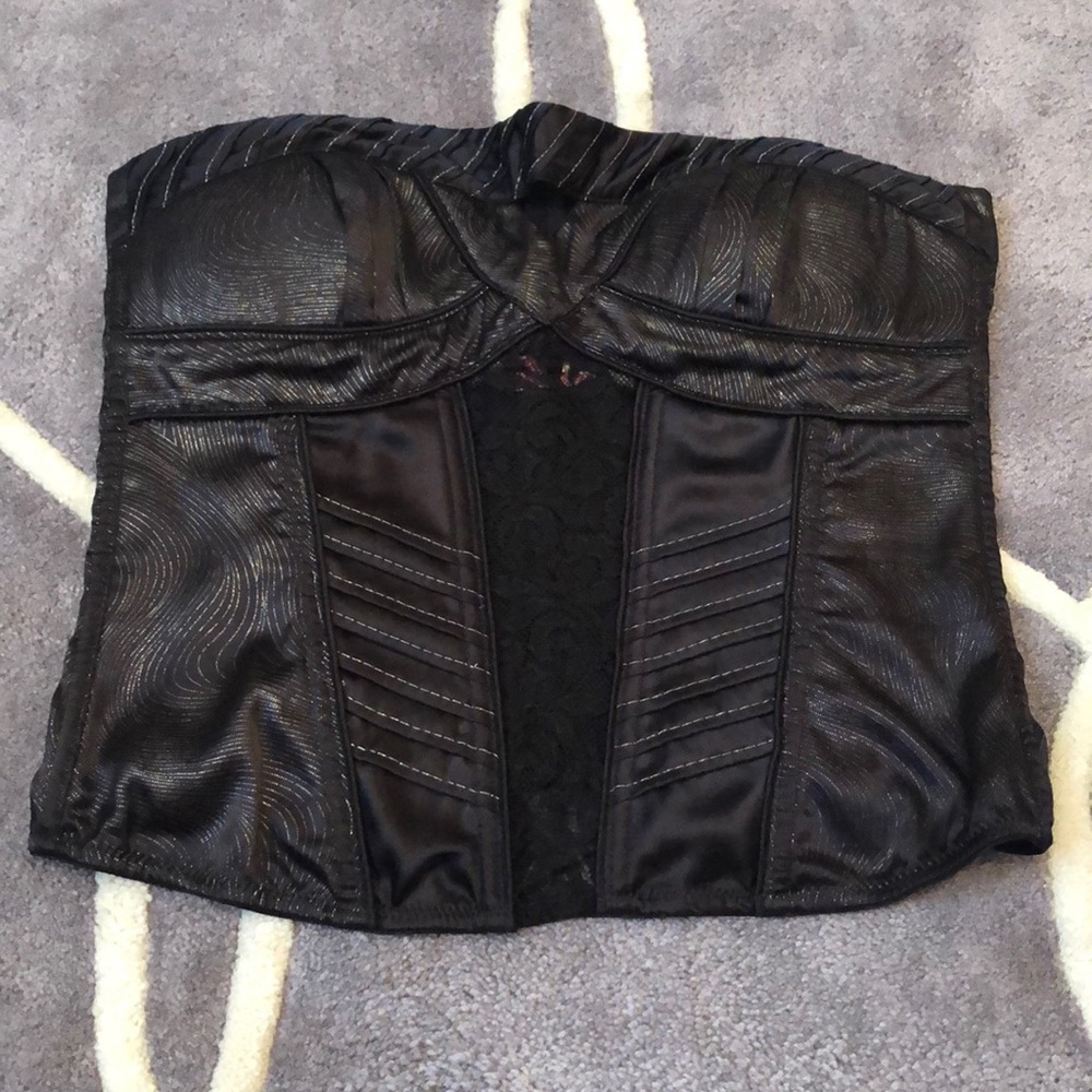 Entry black and silver corset top